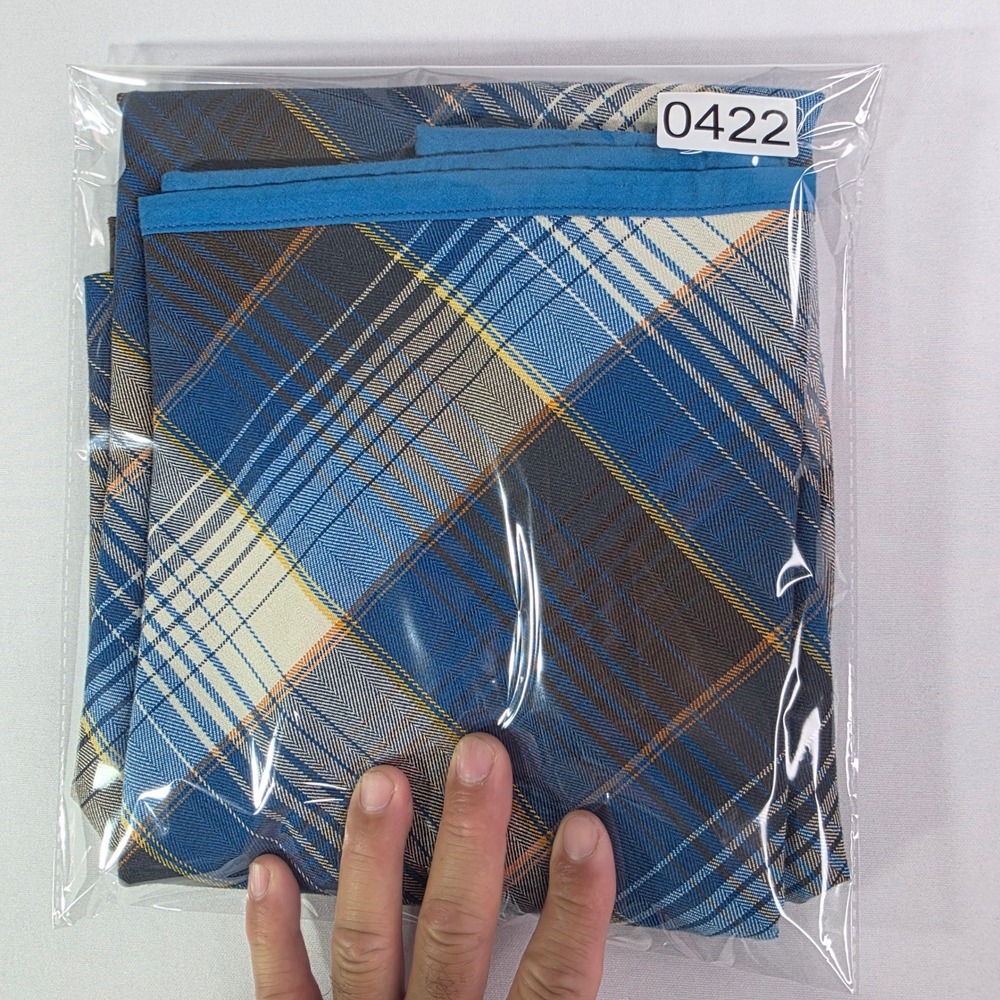 Y2K Urban Outfitters Blue Plaid Maxi Skirt A-Line Bias Cut Large Academia Preppy - Picture 10 of 10
